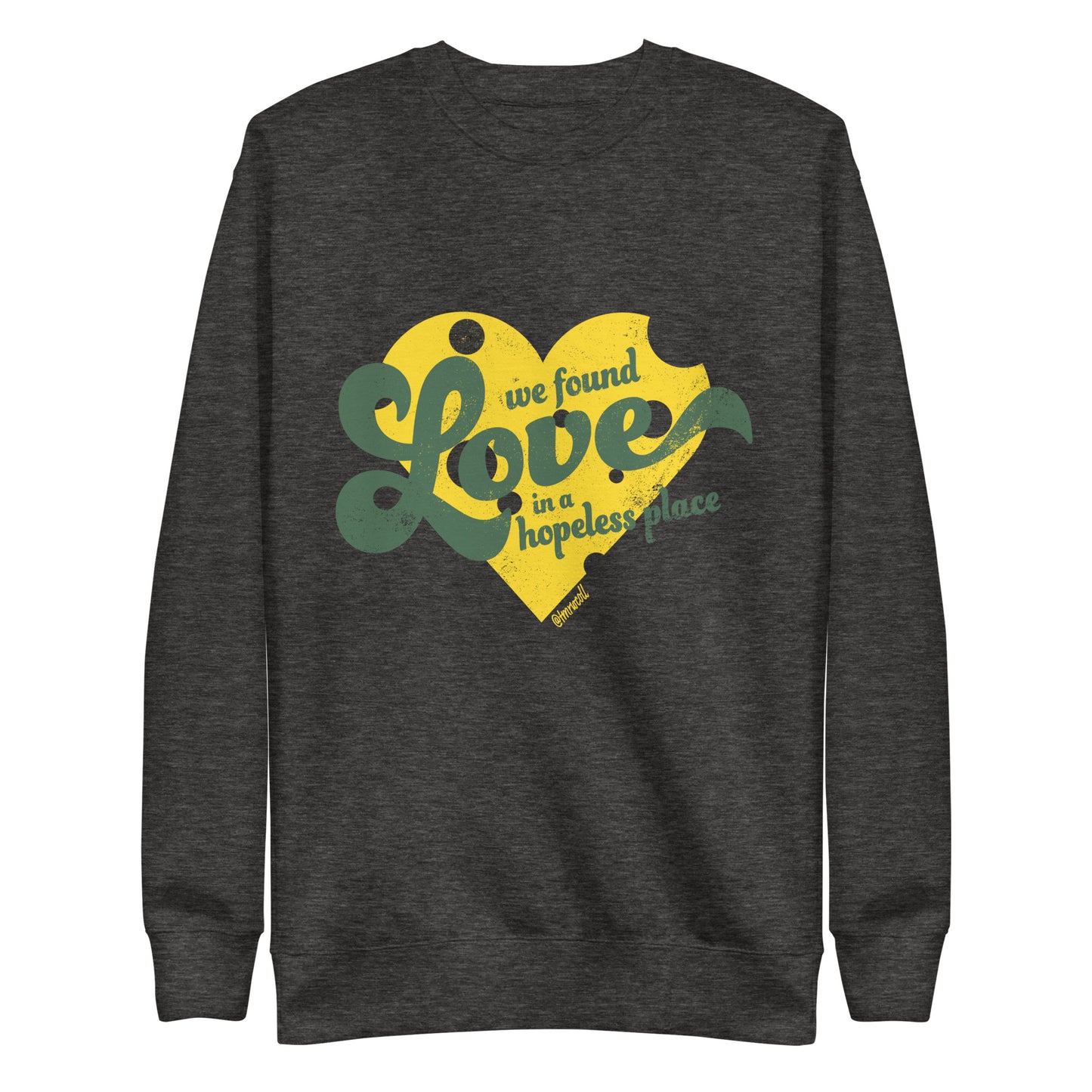 We found LOVE Green Bay Cheesehead ultra-soft crewneck sweatshirt