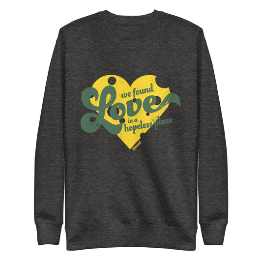 We found LOVE Green Bay Cheesehead ultra-soft crewneck sweatshirt